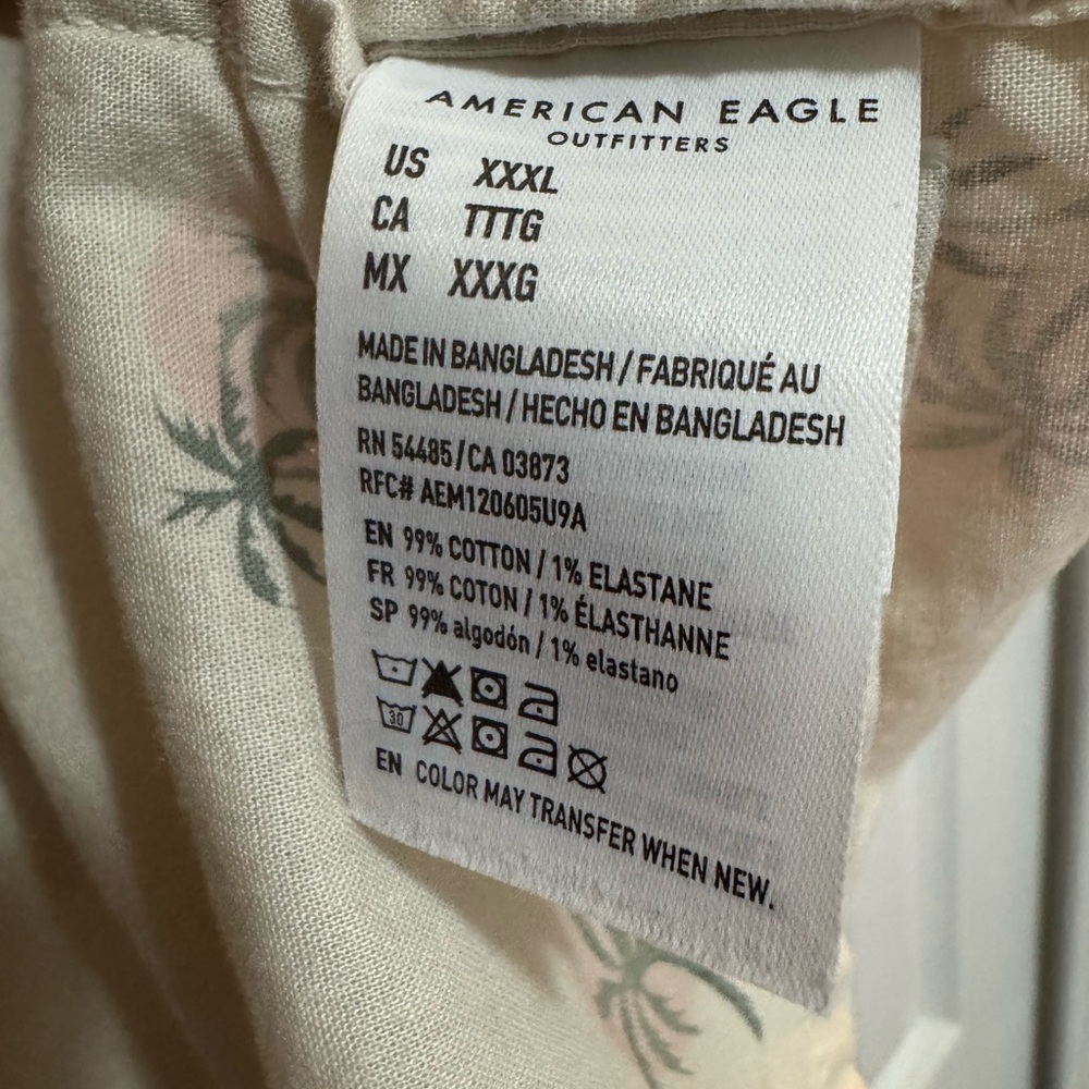 American Eagle Outfitters Cream Casual Button Down Shirt - Picture 4 of 4